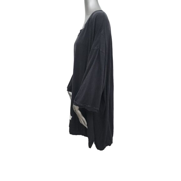 Magnolia Pearl Oversized Shirt Top Black Tunic Moon Stars Applique OS - Picture 5 of 9